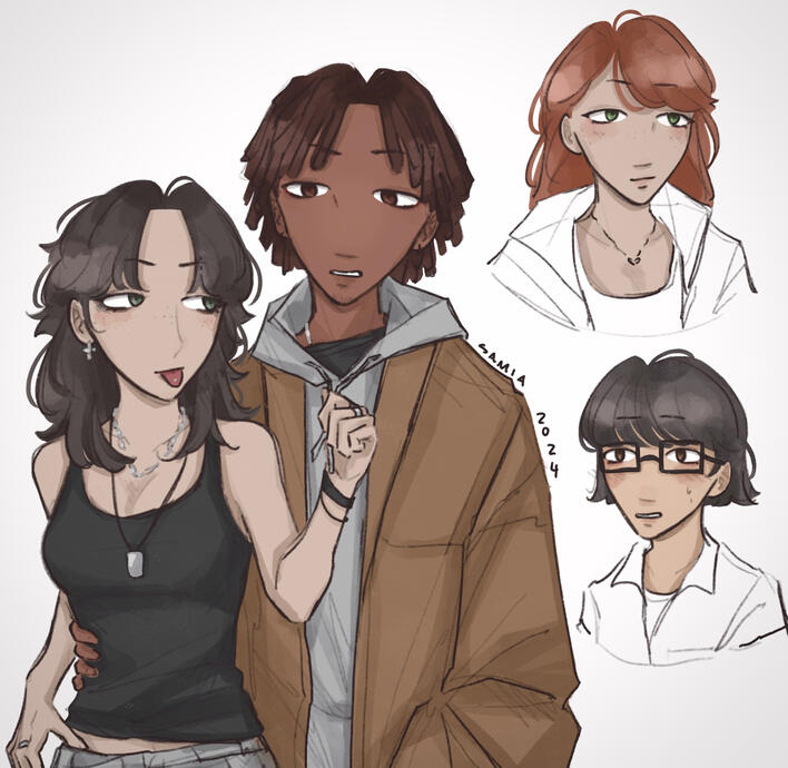 Rocky and Cain Genderbend (+Adam and Karsyn)